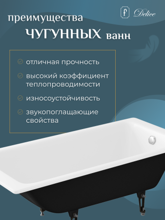 Ванна чугунная Delice Parallel 1800х800, без ручек